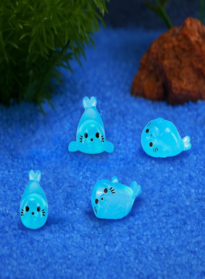 KH866 100pcs Glow-in-The-Dark Mini Resin Ocean Animal Decorations - Luminous Seal Figurines for Fairy Garden, Aquarium, Potted Plants, Desk Display & DIY Crafts - Not a Toy - Image 5